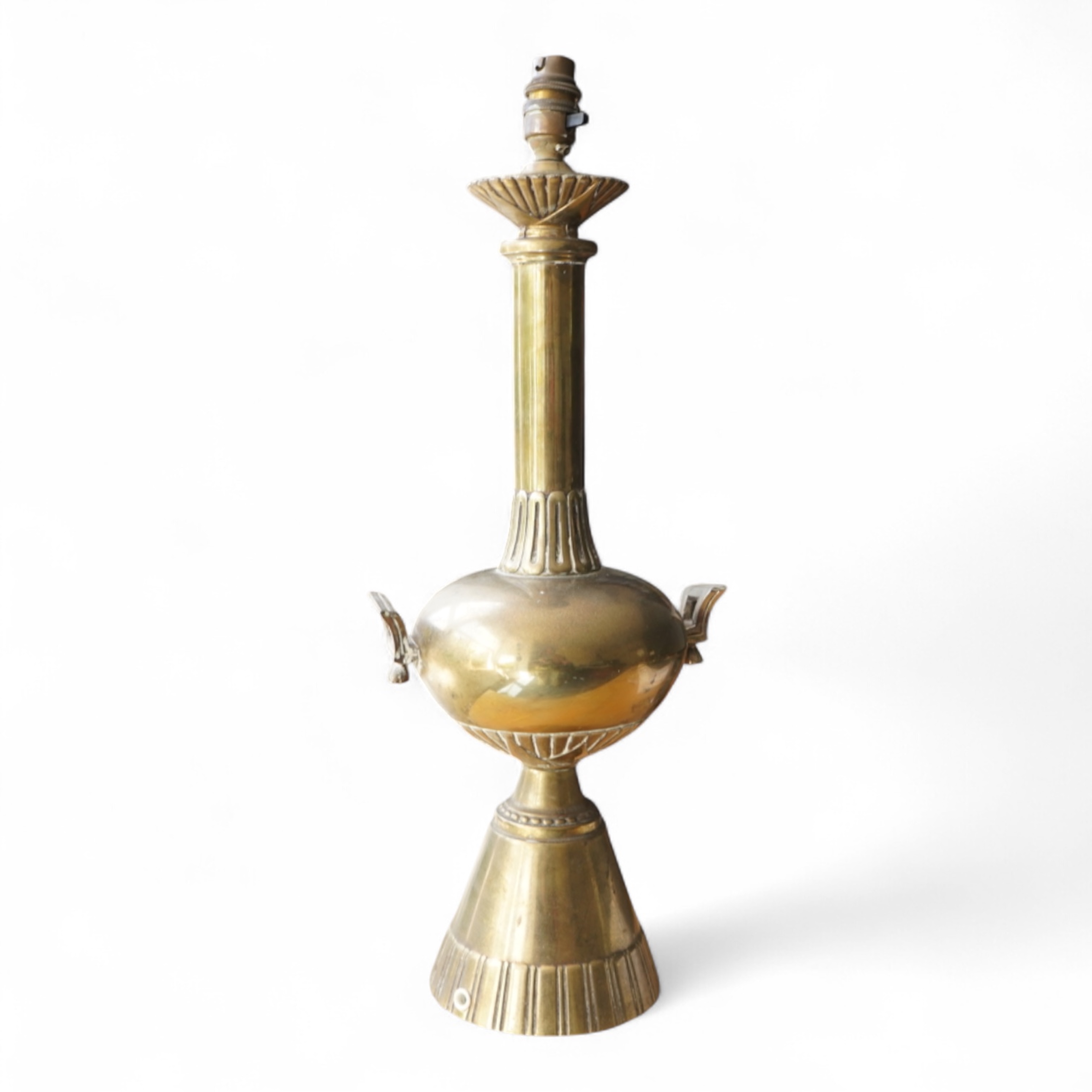 An Art Deco brass table lamp